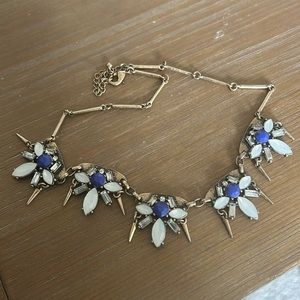 Blue & white statement necklace